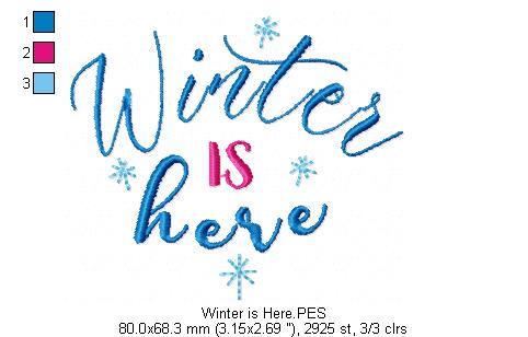 Winter Sayings Pack - Fill Stitch - Machine Embroidery Design