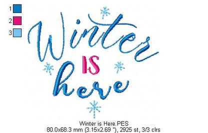 Winter Sayings Pack - Fill Stitch - Machine Embroidery Design
