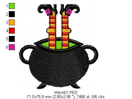 Witch  - Fill Stich - Machine Embroidery Design