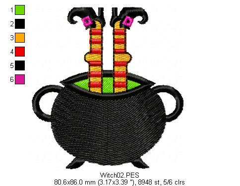 Witch  - Fill Stich - Machine Embroidery Design