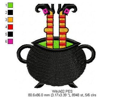 Witch  - Fill Stich - Machine Embroidery Design