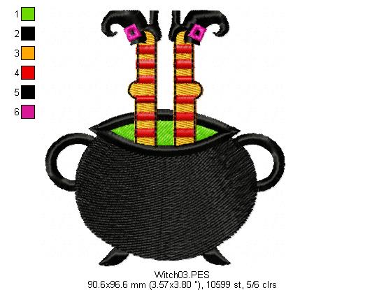 Witch  - Fill Stich - Machine Embroidery Design