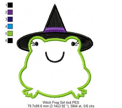 Wizard Frog Girl - Applique
