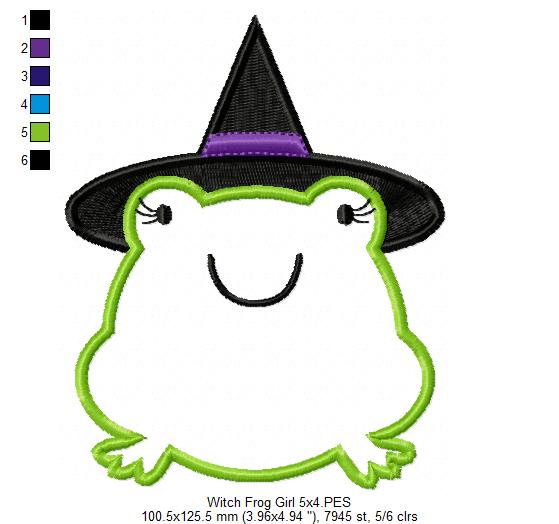Wizard Frog Girl - Applique