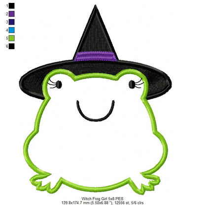 Wizard Frog Girl - Applique