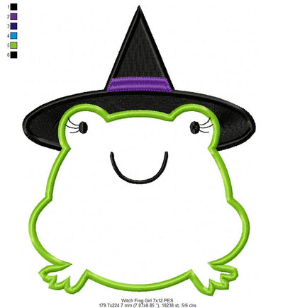 Wizard Frog Girl - Applique