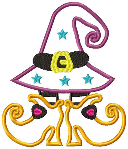 Witch Hat and Shoes - Applique Embroidery