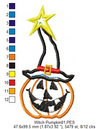 Witch Pumpkin - Applique