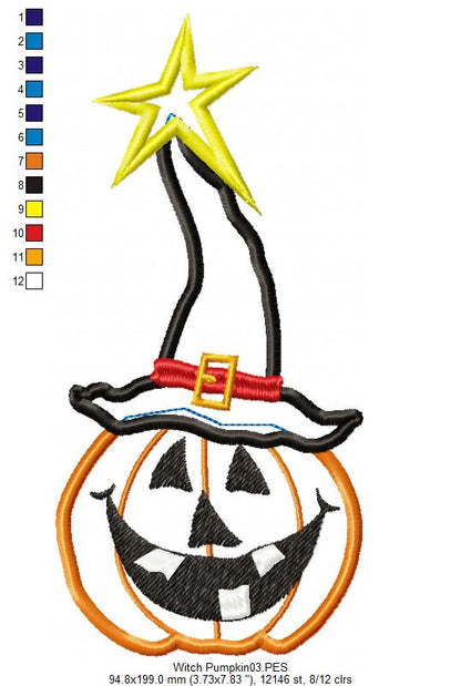 Witch Pumpkin - Applique