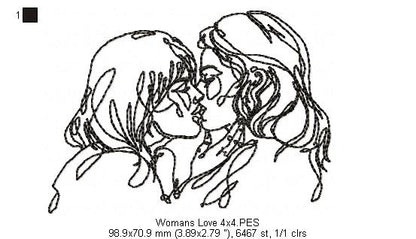 Woman's Love - Redwork