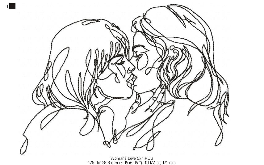 Woman's Love - Redwork