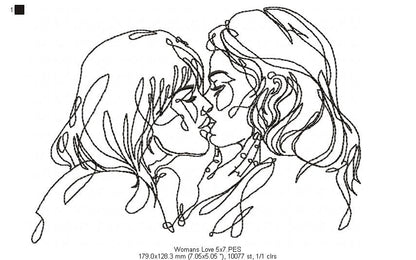 Woman's Love - Redwork