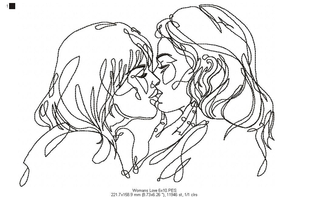 Woman's Love - Redwork