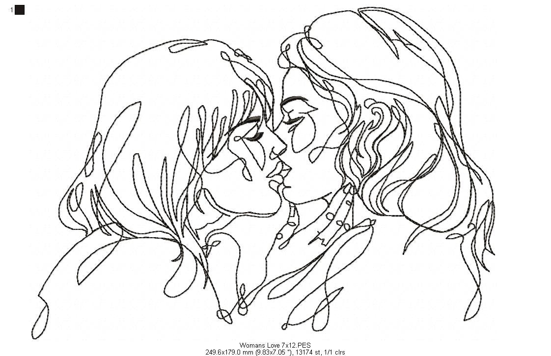 Woman's Love - Redwork