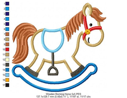 Wooden Rocking Horse - Applique
