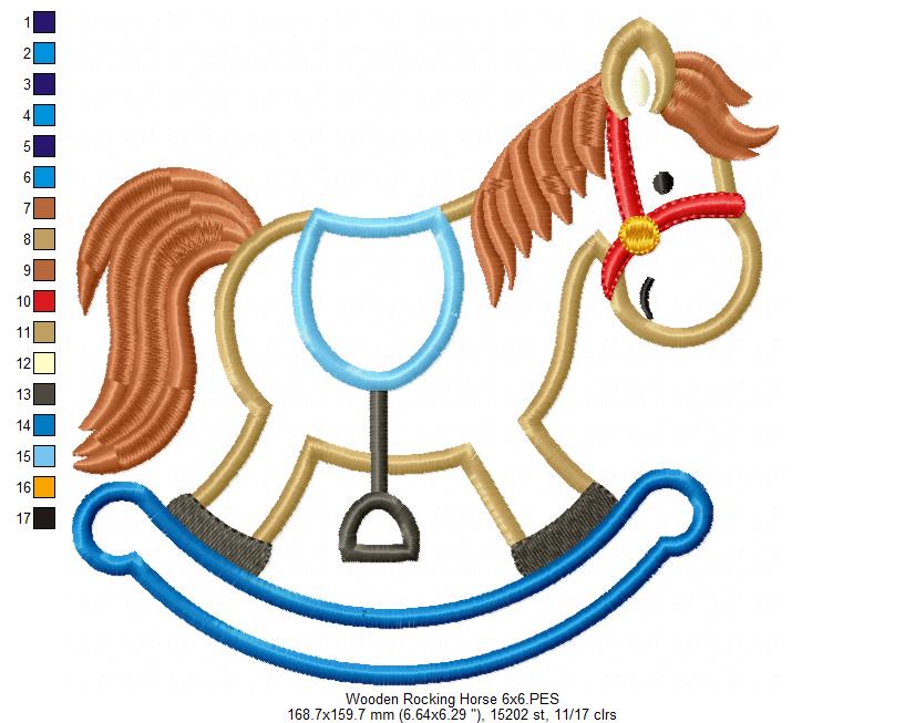 Wooden Rocking Horse - Applique