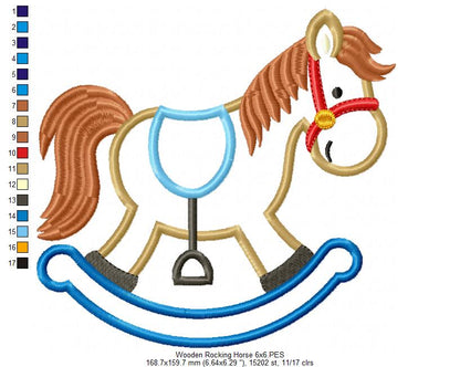Wooden Rocking Horse - Applique