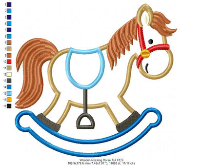 Wooden Rocking Horse - Applique