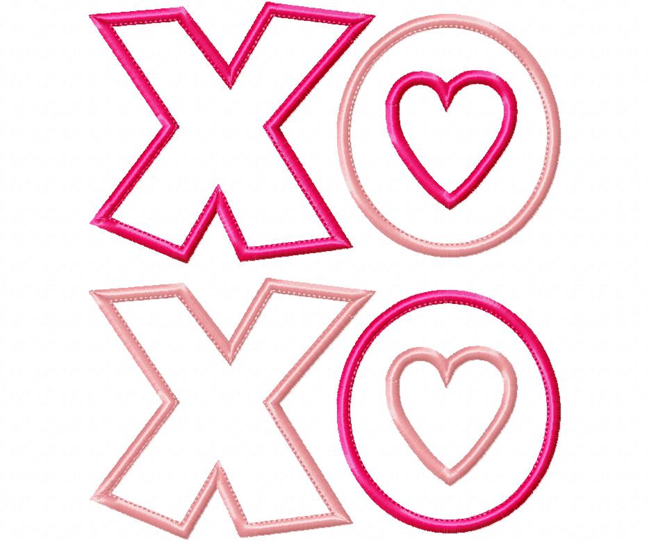 Sweet XO Hearts - Appliqué - Machine Embroidery Design