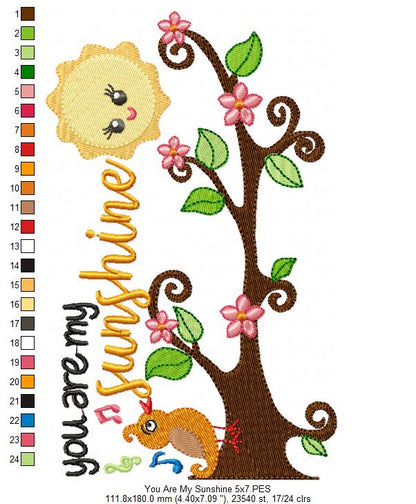 You Are My Sunshine - Fill Stitch