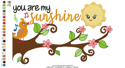 You Are My Sunshine - Fill Stitch