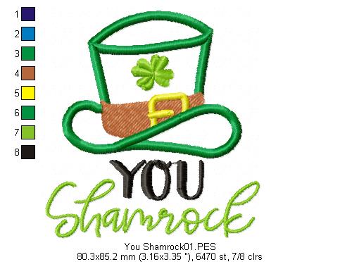 You Shamrock - Applique - Machine Embroidery Design