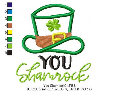 You Shamrock - Applique - Machine Embroidery Design