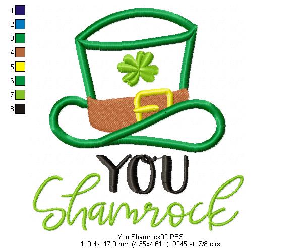 You Shamrock - Applique - Machine Embroidery Design