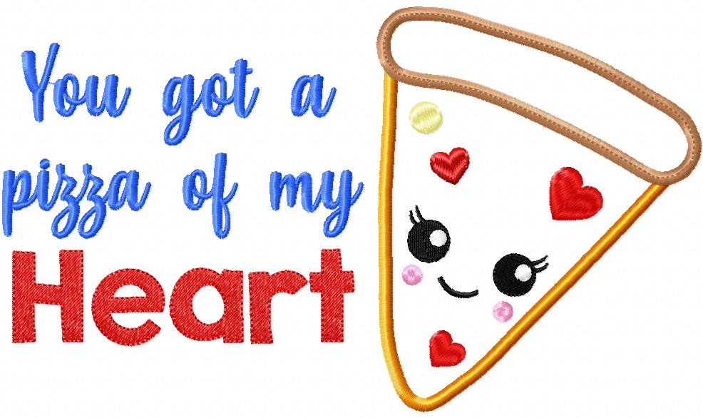 Pizza of My Heart - Appliqué - Machine Embroidery Design