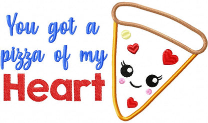 Pizza of My Heart - Appliqué - Machine Embroidery Design