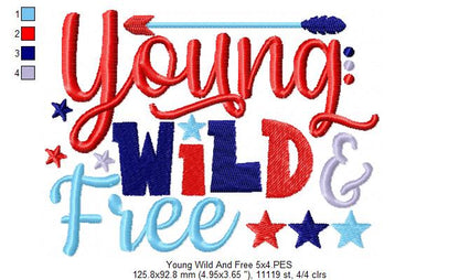 Young Wild & Free - Fill Stitch