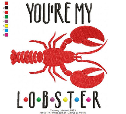 You're My Lobster Quote - Fill Stitch – Machine Embroidery Design