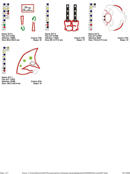 Gnome Merry Christmas Ornament - ITH Project - Machine Embroidery Design