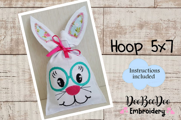 Easter Bunny Bag Lilac - ITH Project - Machine Embroidery Design