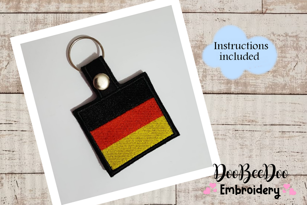 Germany  Keychain - ITH Project - Machine Embroidery Design