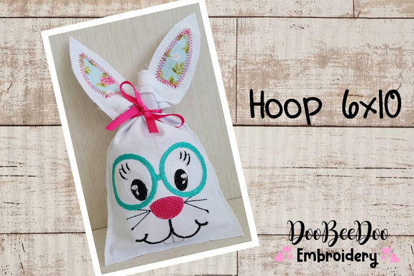 Easter Bunny Bag Lilac - ITH Project - Machine Embroidery Design