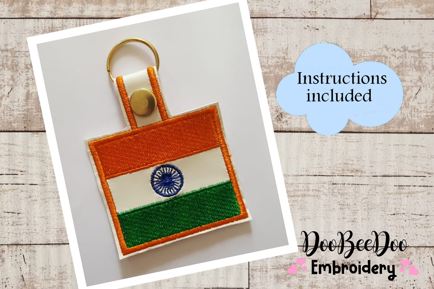 India Keychain - ITH Project - Machine Embroidery Design – DooBeeDoo ...