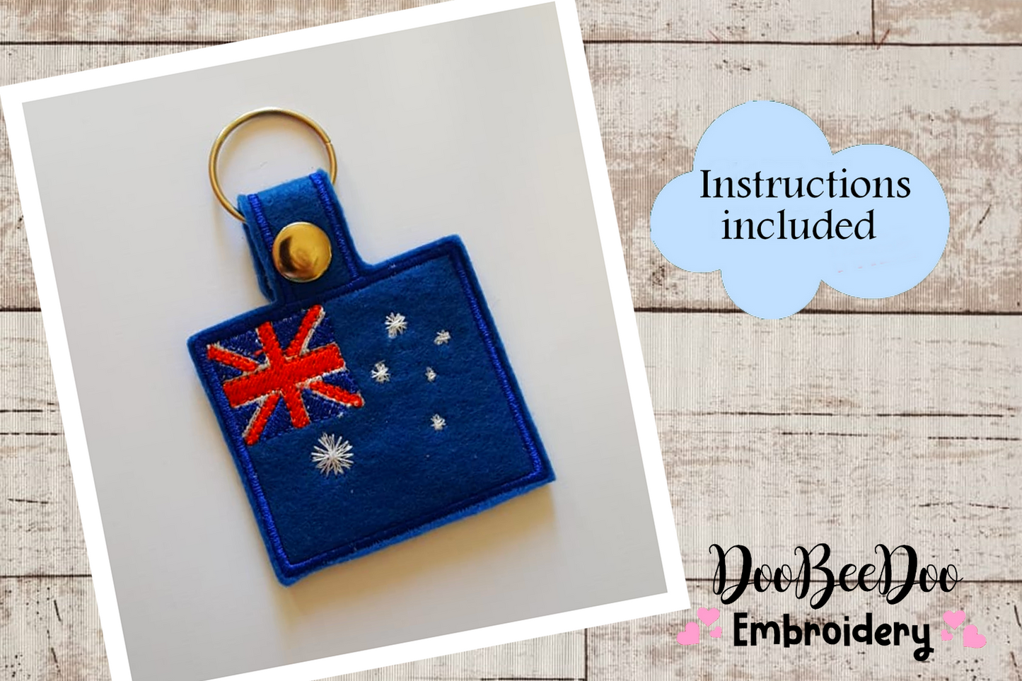 Australia Keychain - ITH Project - Machine Embroidery Design