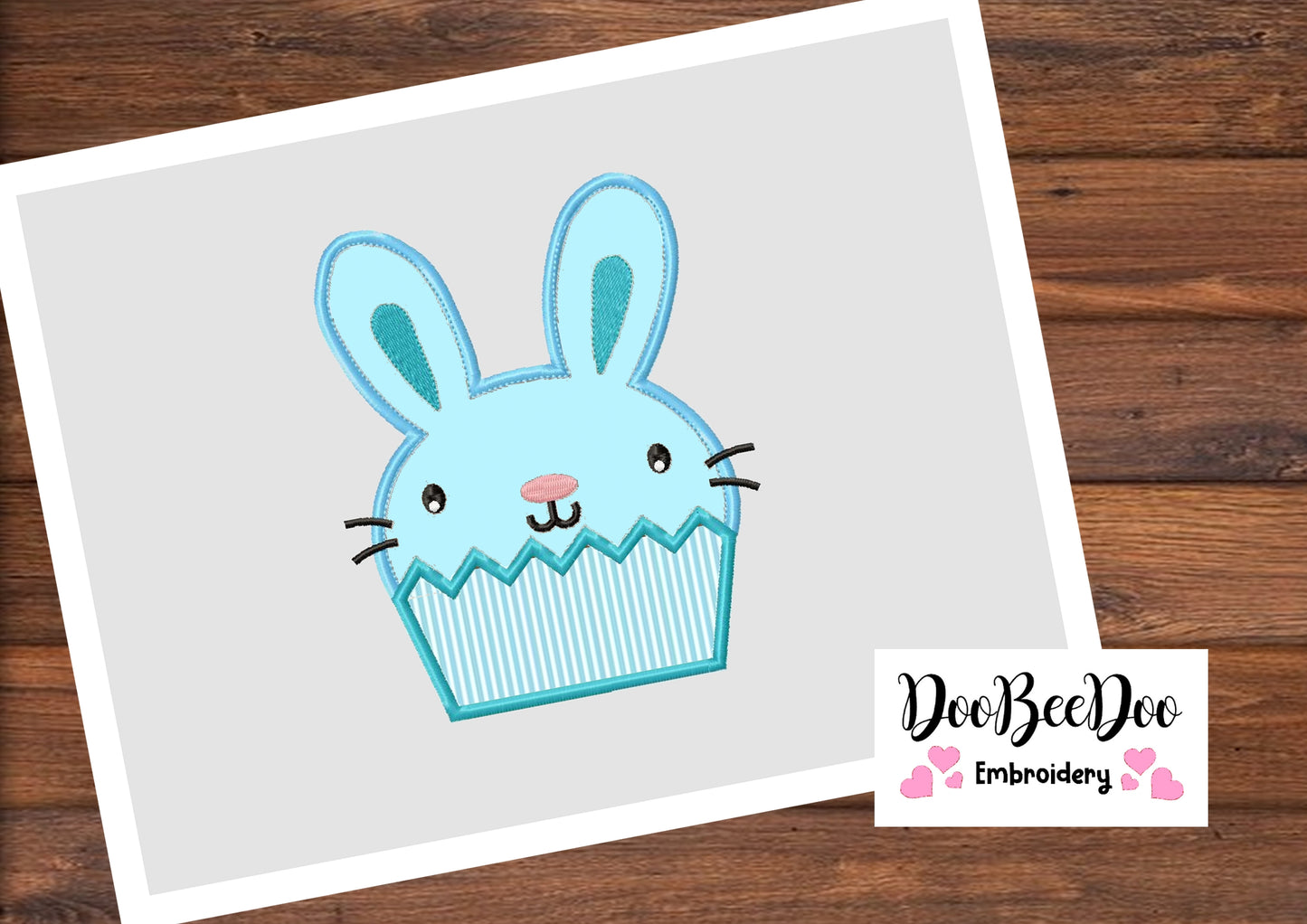 Bunny Cupcake Boy  - Applique  - Machine Embroidery Design