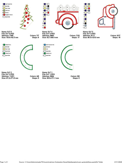 Christmas Truck Wreath - ITH Project - Machine Embroidery Design