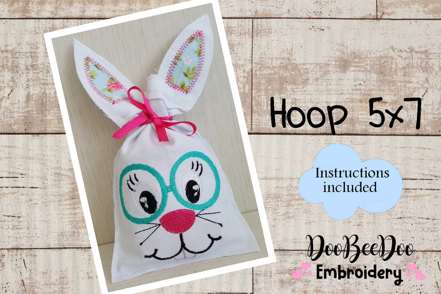 Easter Bunny Bag 5  Designs - ITH Project - Machine Embroidery Design