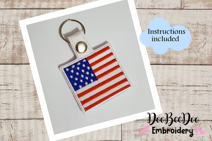 USA  Keychain - ITH Project - Machine Embroidery Design