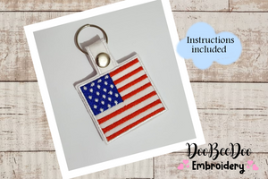 USA  Keychain - ITH Project - Machine Embroidery Design