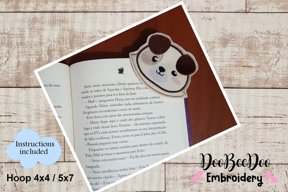 Cute Dog Bookmarker - ITH Applique - Machine Embroidery Design