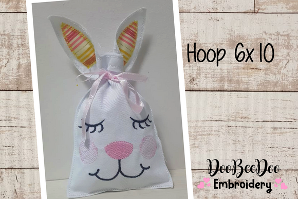 Easter Bunny Bag Yellow  - ITH Project - Machine Embroidery Design