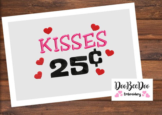 kISSES 25  - Fill Stitch - Machine Embroidery Design