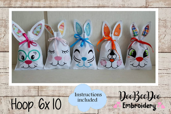 Easter Bunny Bag - 5 Designs - ITH Project - Machine Embroidery Design