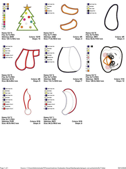 Christmas Characters Vase Ornaments - ITH Project - Machine Embroidery Design