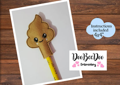 Pencil Topper Emoticon  - ITH Project - Machine Embroidery Design