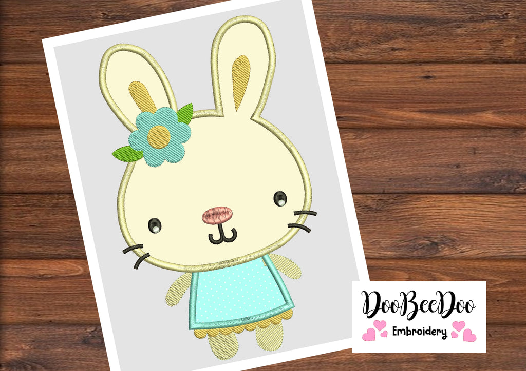Easter  Bunny - Applique  - Machine Embroidery Design